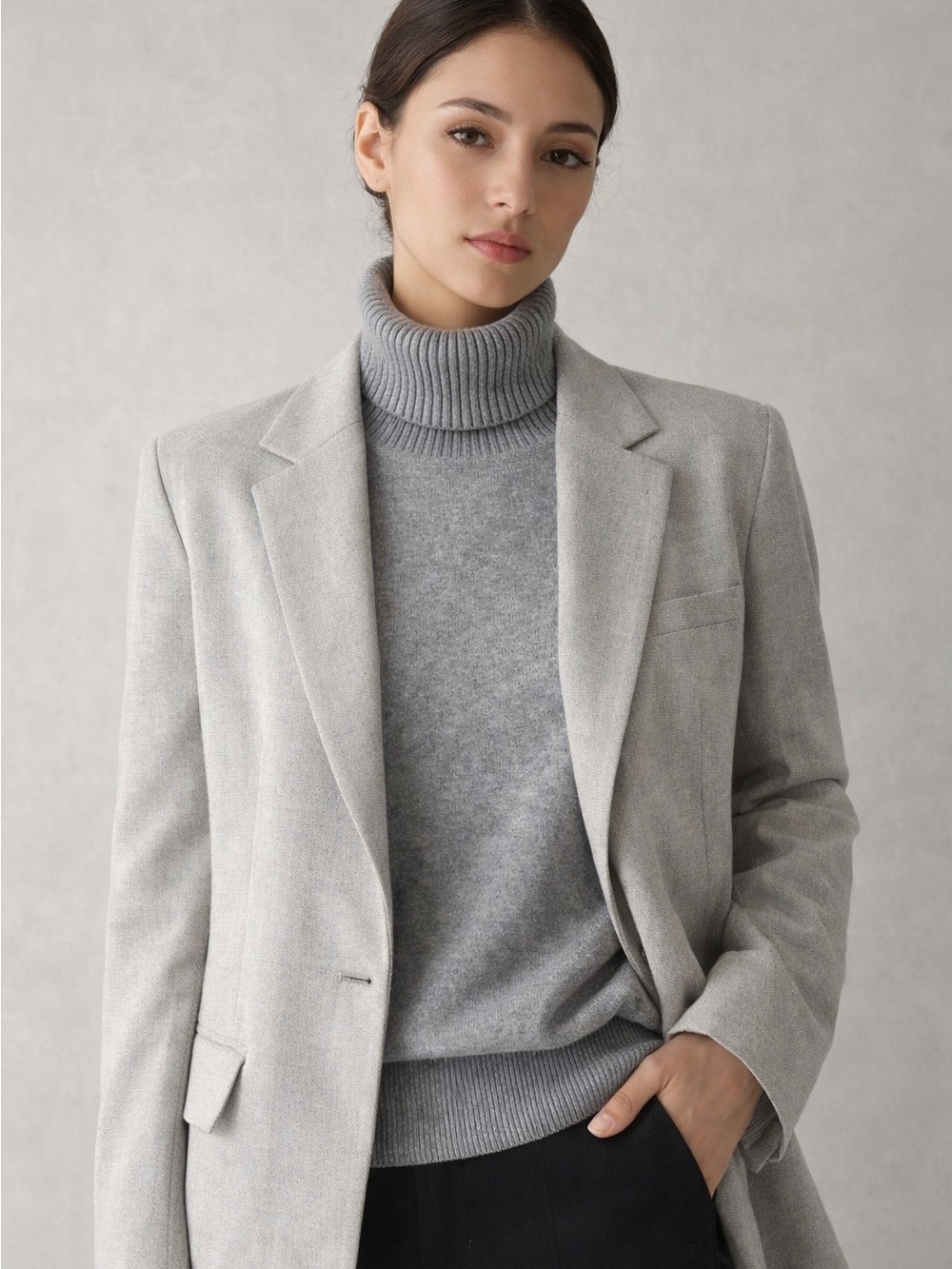 H&M Light Gray Blazer with Grey Label